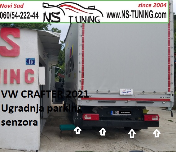 vw crafter 2020  kombi kamion ugradnja parking senzora sa ekranom i zvucno novi sad ns tuning auto servis